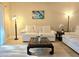 Bright living room featuring a cozy white sofa, stylish decor, and modern flooring at 9000 S Las Vegas Blvd # 1187, Las Vegas, NV 89123