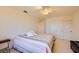 Bright bedroom with a ceiling fan, comfortable carpet and a view at 138 Wentworth Dr, Henderson, NV 89074