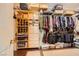 Organized walk-in closet with ample storage, shelving, and hanging space for clothes and accessories at 138 Wentworth Dr, Henderson, NV 89074