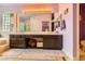 Bright bathroom with double vanity, large mirror, and ample storage space at 138 Wentworth Dr, Henderson, NV 89074