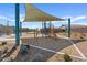 Modern playground with a sunshade canopy and a variety of climbing and sliding features for enjoyment at 1876 Jamie Brook Pl, North Las Vegas, NV 89084