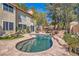 A relaxing swimming pool and spa are the focal point of this home's outdoor living space at 20 High Sierra Dr, Henderson, NV 89074