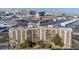 Aerial view of the exterior showcasing the building's architecture and the surrounding cityscape at 205 E Harmon Ave # 707, Las Vegas, NV 89169
