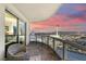 Spacious balcony with comfortable seating offers panoramic views of the vibrant city at 222 Karen Ave # 3908, Las Vegas, NV 89109