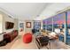 Cozy living room featuring comfortable seating, city views, and sleek entertainment setup at 222 Karen Ave # 3908, Las Vegas, NV 89109