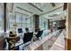 Modern lobby with stylish seating, designer lighting, and expansive windows offering city views at 222 Karen Ave # 3908, Las Vegas, NV 89109