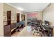 Modern home office with large windows offering panoramic city views and stylish shelving at 222 Karen Ave # 3908, Las Vegas, NV 89109