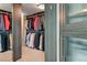 A walk-in closet with plenty of clothing and accessories at 222 Karen Ave # 3908, Las Vegas, NV 89109