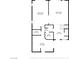 Detailed floor plan of the home's first level with dimensions, showing the layout of the kitchen, living and dining areas at 2861 Queens Courtyard Dr, Las Vegas, NV 89109