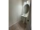 Powder room with a pedestal sink and tile flooring at 3104 Naggio Shores Ave, Las Vegas, NV 89141