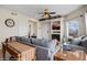 Well-decorated living room with a fireplace and ample seating at 405 Paradise Pkwy # 170, Mesquite, NV 89027
