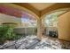 This fenced in patio includes a stone base and a pillar at 971 Sable Chase Pl, Henderson, NV 89011