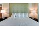 A simple bedroom featuring a queen-size bed with 2 side tables and lamps at 145 E Harmon Ave # 2021, Las Vegas, NV 89109