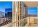 Balcony view showcasing the building's architecture and surrounding cityscape at 145 E Harmon Ave # 2021, Las Vegas, NV 89109