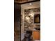 Stylish powder room showcases a brick wall, contemporary lighting, and sleek, modern fixtures at 150 Las Vegas Blvd # 2015, Las Vegas, NV 89101
