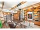 Inviting living room with custom bookshelves, an electric fireplace, and open-concept design at 150 Las Vegas Blvd # 2015, Las Vegas, NV 89101
