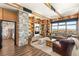 Inviting living room with custom bookshelves, an electric fireplace, and open-concept design at 150 Las Vegas Blvd # 2015, Las Vegas, NV 89101