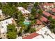 This aerial image shows a shared pool with palm trees in a condo complex at 3740 Desert Marina Dr # 3, Laughlin, NV 89029