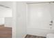 Bathroom with a tile shower/tub featuring a metallic shower head fixture at 4439 Yellow Harbor St, Las Vegas, NV 89129