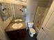 Bathroom featuring a tub and shower and granite countertop vanity at 6800 E Lake Mead Blvd # 1018, Las Vegas, NV 89156