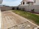 Private backyard featuring a block wall, patio area, and low-maintenance landscaping at 8419 W Rochelle Ave, Las Vegas, NV 89147