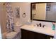 Nicely updated bathroom featuring a vanity, toilet, and shower-tub combination at 2048 Mesquite Ln # 303, Laughlin, NV 89029