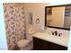 Bathroom features a vanity, toilet, and shower-tub combination with modern design at 2048 Mesquite Ln # 303, Laughlin, NV 89029