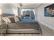 Bedroom features a plush bed, city views, and stylish decor, creating a comfortable living space at 2700 Las Vegas Blvd # 1301, Las Vegas, NV 89109
