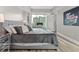 Bright bedroom featuring a king bed, city views, and modern decor at 2700 Las Vegas Blvd # 1301, Las Vegas, NV 89109