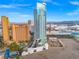 Stunning aerial view of Las Vegas featuring the convention center, nearby hotels and the beautiful surrounding landscape at 2700 Las Vegas Blvd # 1301, Las Vegas, NV 89109