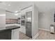 Modern kitchen with stainless appliances, sleek cabinets, and a tiled backsplash at 2700 Las Vegas Blvd # 1301, Las Vegas, NV 89109