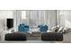 Bright living room with large windows offering city views, furnished with modern seating and stylish decor at 2700 Las Vegas Blvd # 1301, Las Vegas, NV 89109