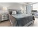 Relaxing main bedroom with stylish decor, large window, and city views at 2700 Las Vegas Blvd # 1301, Las Vegas, NV 89109