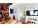 Bedroom with a TV and a view into the bathroom at 5517 Rose Thicket St, Las Vegas, NV 89130