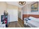 Comfortable bedroom featuring a neutral palette, modern lighting, and well-organized storage at 632 Loyalty Ct, Henderson, NV 89011
