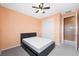 Bedroom with closet, carpet and ceiling fan at 6602 Windy Palm St, North Las Vegas, NV 89086