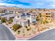 Beautiful aerial view of home with desert landscaping and charming outdoor living space at 940 Riverlawn Pl, Las Vegas, NV 89138