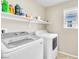 Well-equipped laundry room with modern washer and dryer, plus ample storage at 1422 Ozzie Smith Ave, Henderson, NV 89074