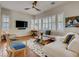 Bright living room featuring large windows, comfortable seating, and a modern entertainment setup for relaxation at 1973 Ardilea St, Las Vegas, NV 89135