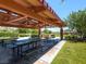 Outdoor picnic pavilion with metal tables offers a shaded space for community gatherings at 1973 Ardilea St, Las Vegas, NV 89135