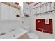 Bathroom featuring a single sink vanity, and cabinet, with white tile backsplash at 2012 Wendell Ave, Las Vegas, NV 89101