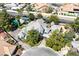 An aerial perspective showing the home's layout, swimming pool, and landscaping in a desirable neighborhood at 3111 Coachlight Cir, Las Vegas, NV 89117