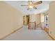 Upstairs landing with a bench and a view of the lower level at 3111 Coachlight Cir, Las Vegas, NV 89117