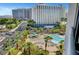 Beautiful swimming pool area at the base of a Las Vegas high-rise building at 322 Karen Ave # 703, Las Vegas, NV 89109