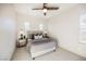 Cozy bedroom featuring a comfortable bed with plush bedding, side tables with lamps, and soft carpeting at 501 Proud Eagle Ln, Las Vegas, NV 89144