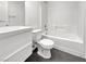 Bright bathroom with a tub-shower combination and modern vanity at 10537 Headwind Ave, Las Vegas, NV 89129