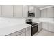Modern kitchen featuring stainless steel appliances, white countertops, and subway tile backsplash at 1452 Melodic Lark Ln, Las Vegas, NV 89138