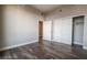 Bedroom with hardwood floors and closet space at 150 N Las Vegas Blvd # 804, Las Vegas, NV 89101