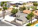 An aerial shot showcases this home and its neighborhood, featuring palm trees and well-maintained yards at 1700 Ivanhoe Way, Las Vegas, NV 89102
