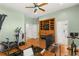 Another angle of the workout room featuring a home entertainment center at 215 Great Gable Dr, Las Vegas, NV 89183